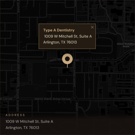 Map to Type A Dentistry, 1009 W Mitchell St Suite A, Arlington TX