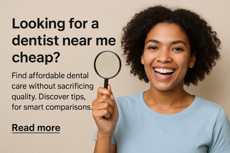 Photo of a smiling woman shaking hands with a dentist in a modern dental office, symbolizing trust and affordable care. The text on the image reads "Affordable Dental Care Options".